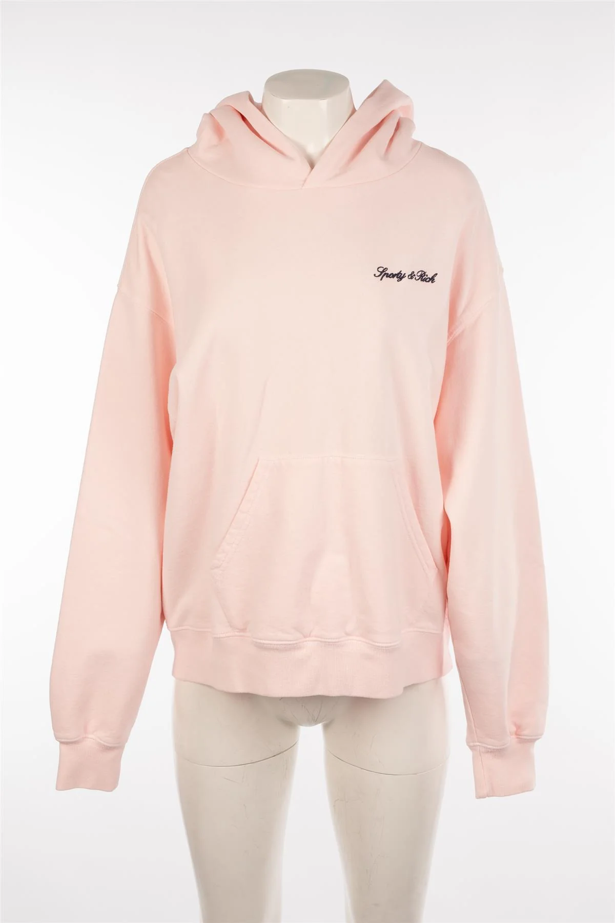 SPORTY & RICH PINK COTTON HOODIE MEDIUM - Image 2