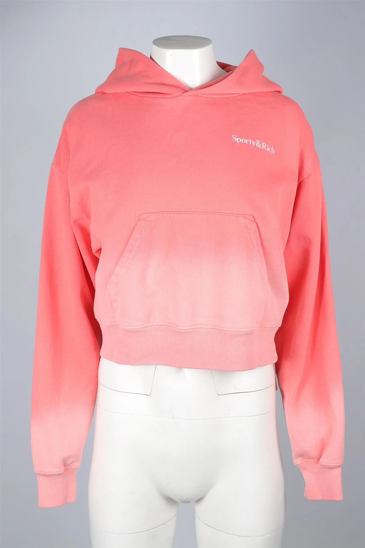SPORTY & RICH PINK COTTON HOODIE SMALL - Image 2