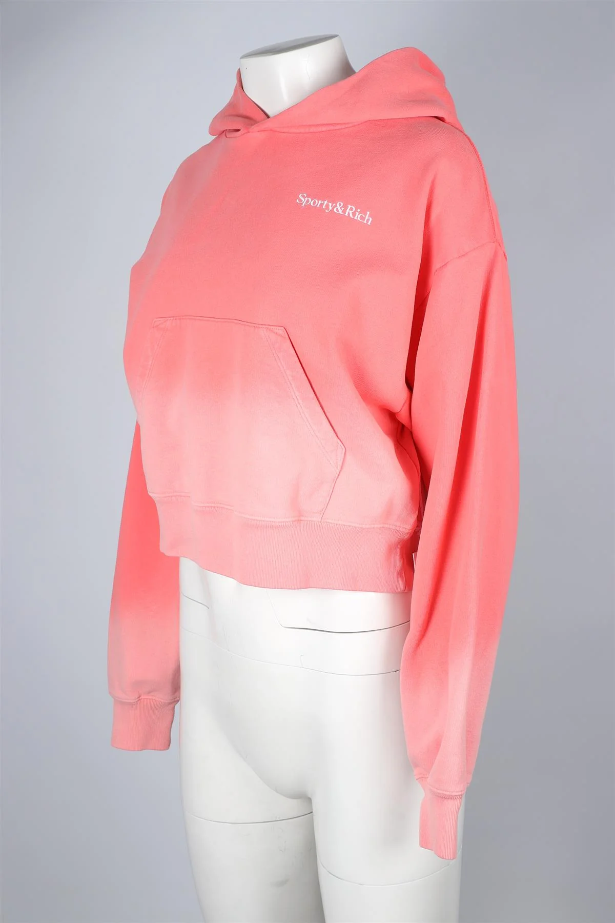 SPORTY & RICH PINK COTTON HOODIE SMALL - Image 3