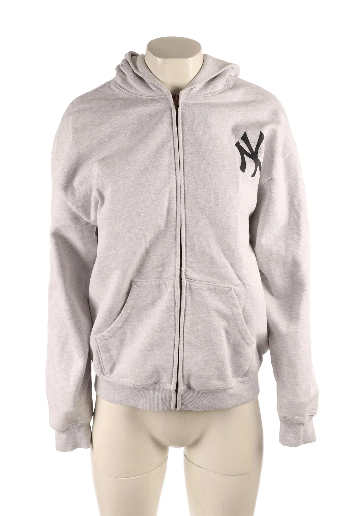 SPORTY & RICH + YANKEES GREY COTTON HOODIE SMALL - Image 2