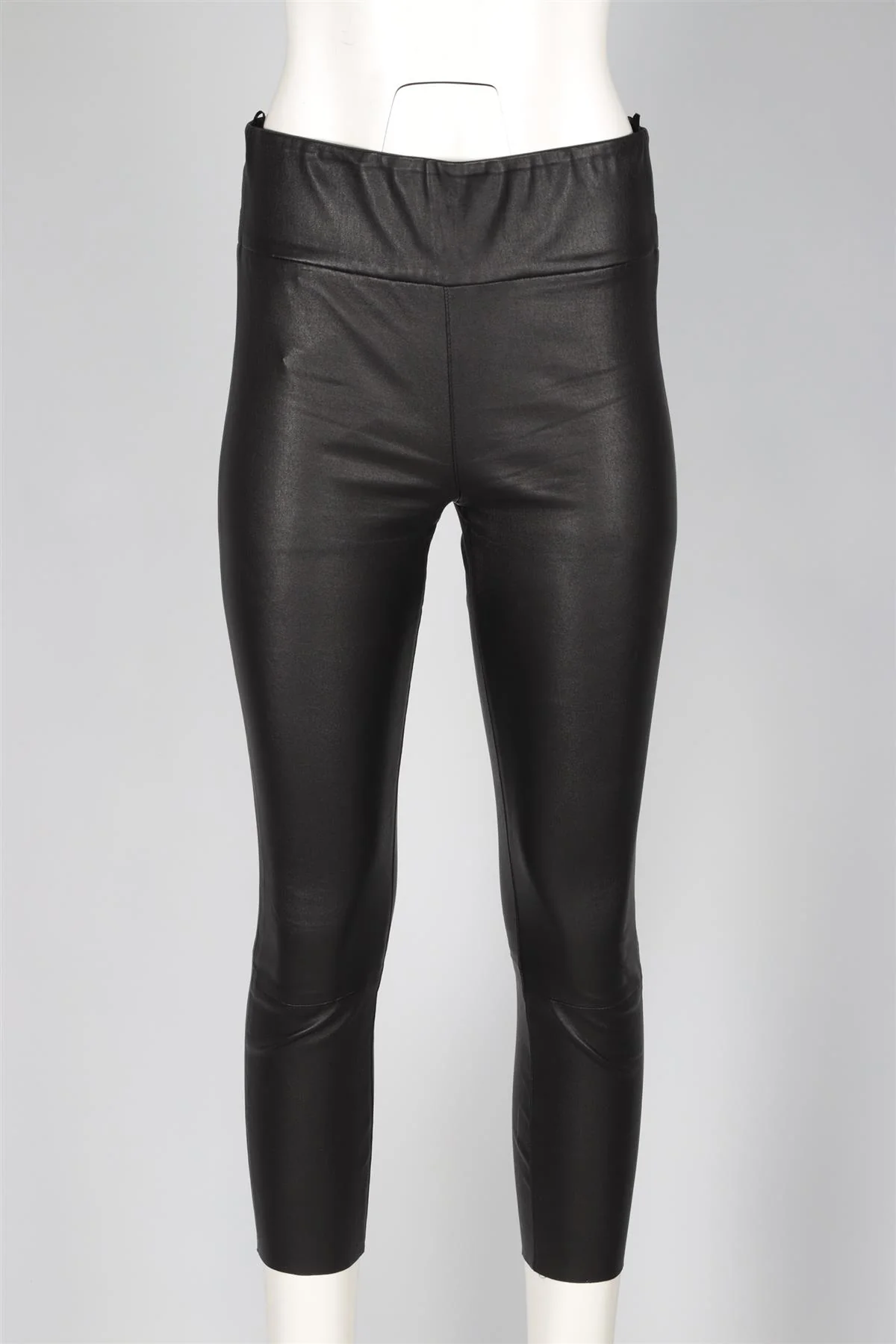 SPRWMN BLACK LEATHER SKINNY PANTS LARGE - Image 2