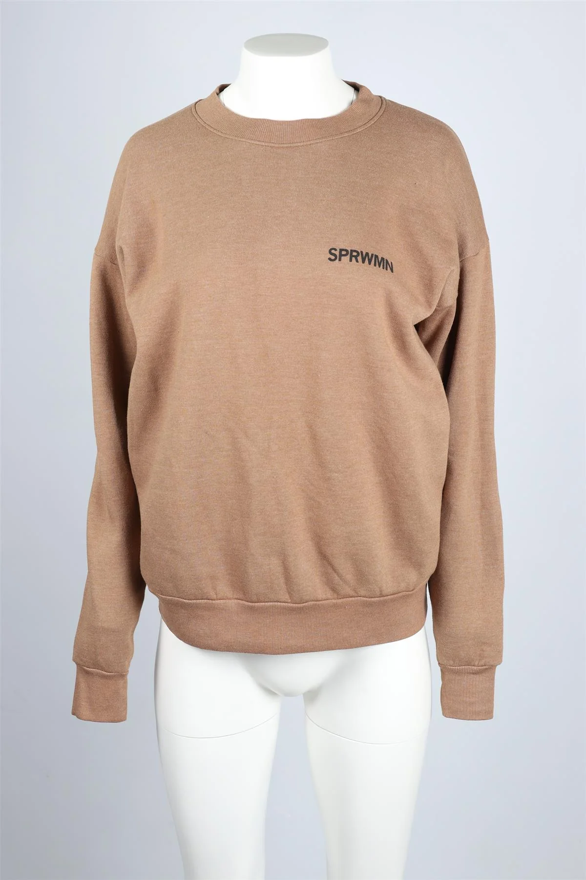 SPRWMN BROWN COTTON BLEND SWEATSHIRT SMALL - Image 2