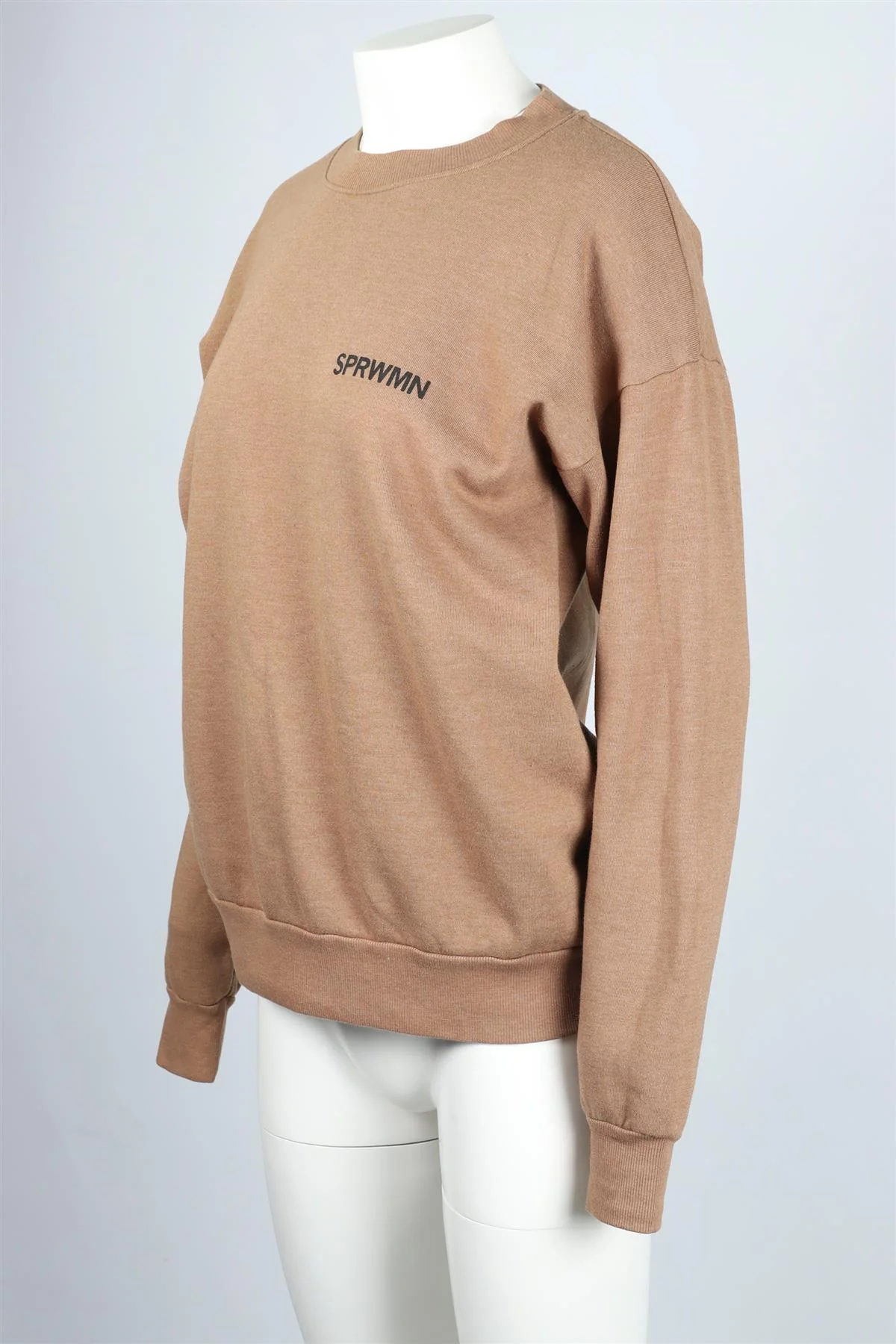 SPRWMN BROWN COTTON BLEND SWEATSHIRT SMALL - Image 3