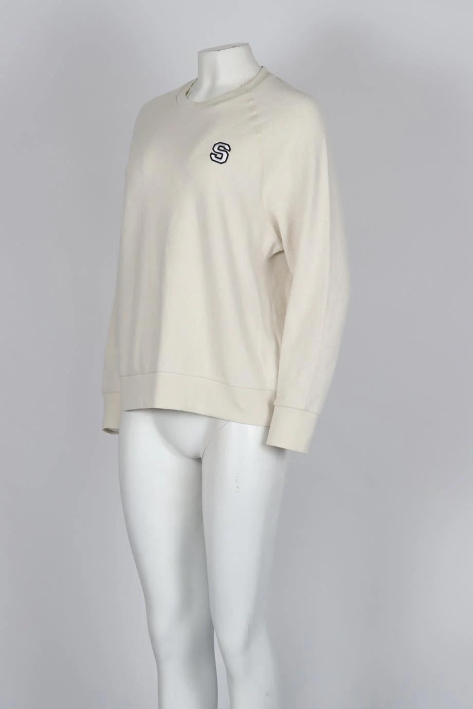 SPRWMN EMBROIDERED FLEECE SWEATSHIRT SMALL - Image 3