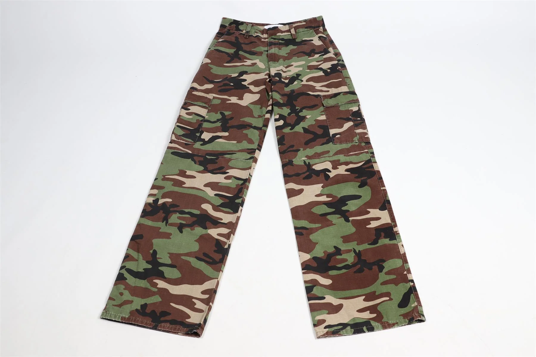 SPRWMN GREEN COTTON WIDE LEG PANTS XSMALL - Image 3