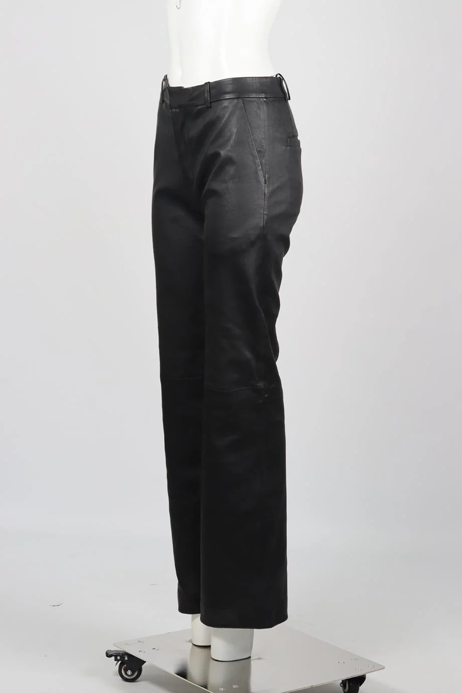 SPRWMN LEATHER FLARED PANTS SMALL - Image 3