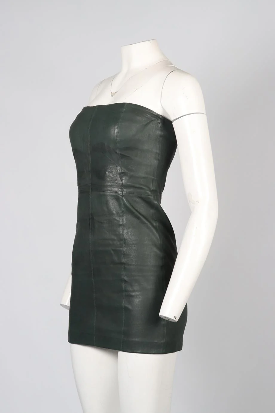 SPRWMN STRAPLESS LEATHER MINI DRESS MEDIUM - Image 3