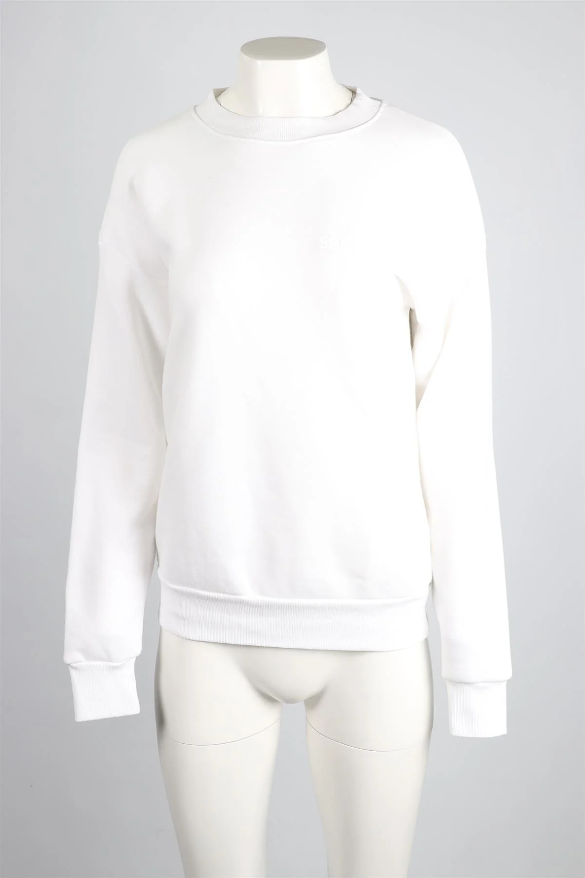 SPRWMN WHITE COTTON BLEND SWEATSHIRT XSMALL - Image 2