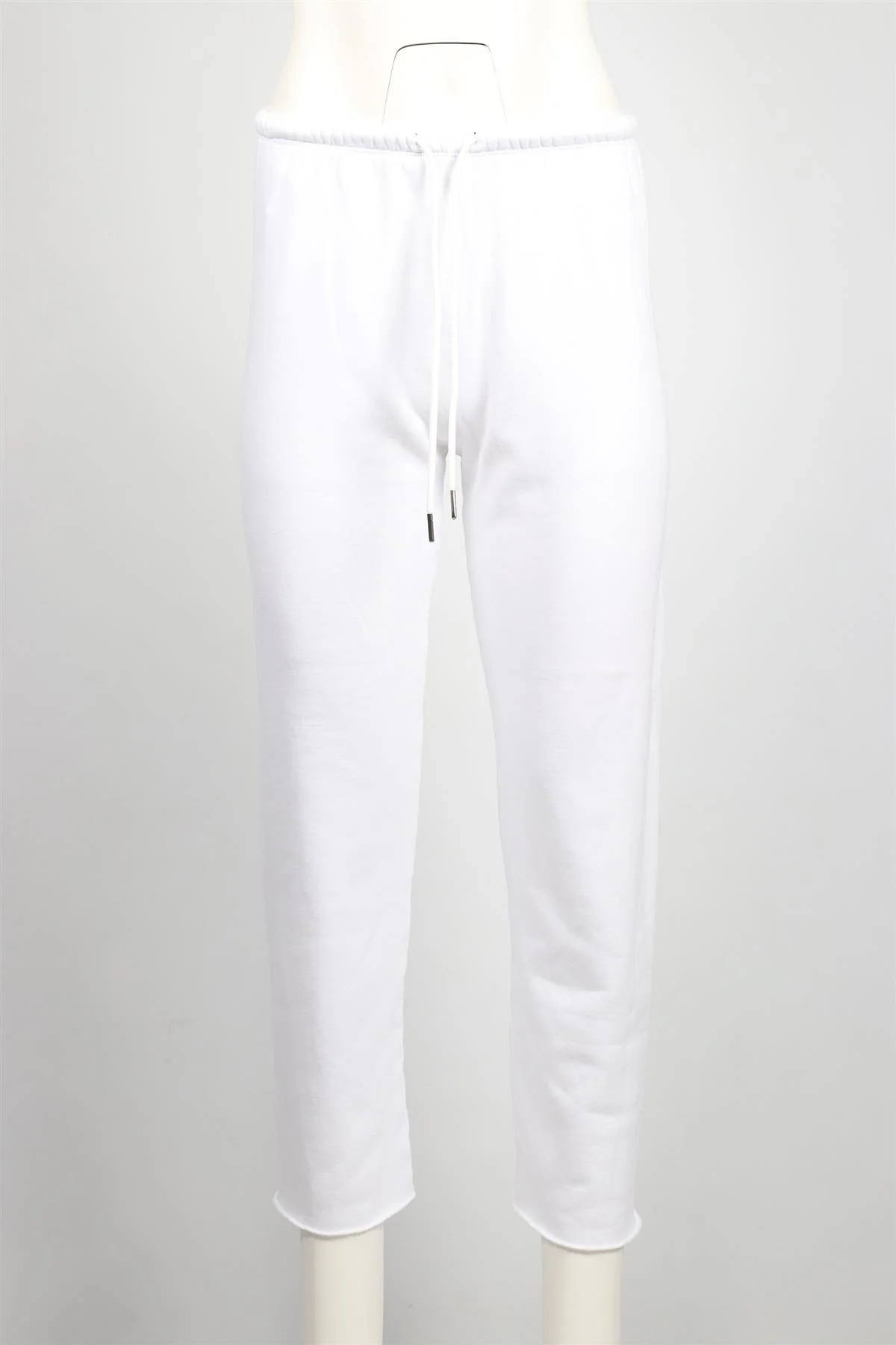 SPRWMN WHITE COTTON BLEND TRACK PANTS SMALL - Image 2