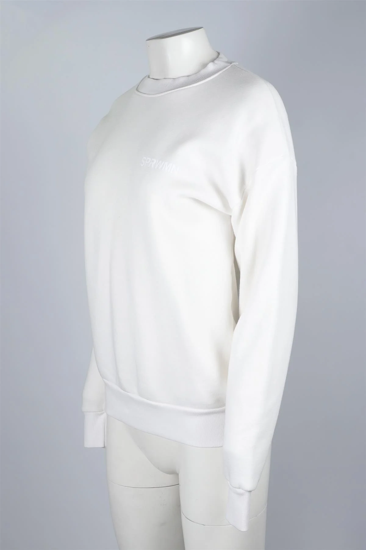 SPRWMN WHITE COTTON SWEATSHIRT XSMALL - Image 3