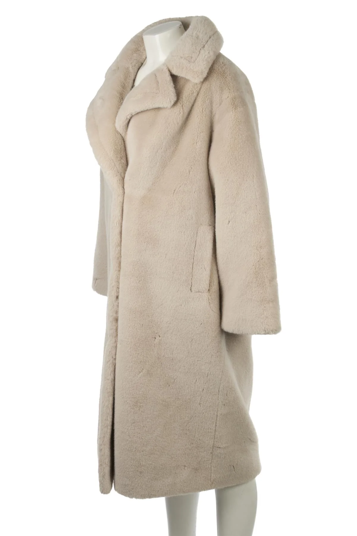 STAND STUDIO BEIGE FAUX FUR COAT FR 34 UK 6 - Image 3
