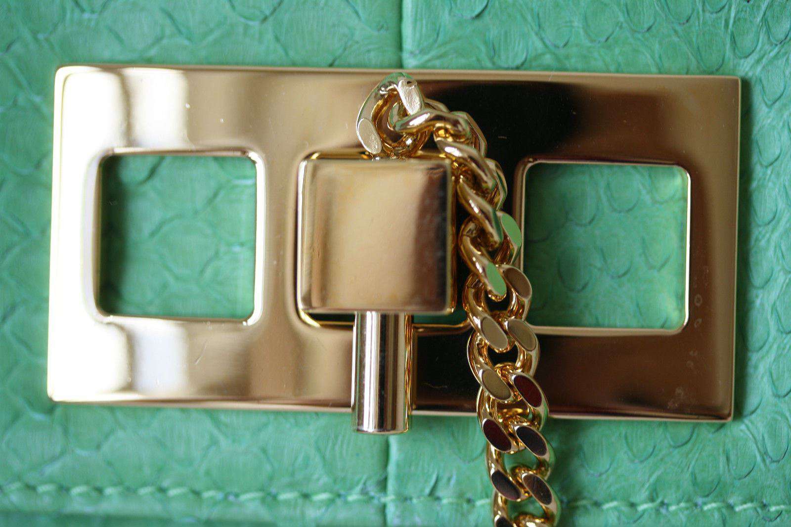 STARK AT HARRODS GREEN PYTHON LEATHER CLUTCH BAG - Image 2