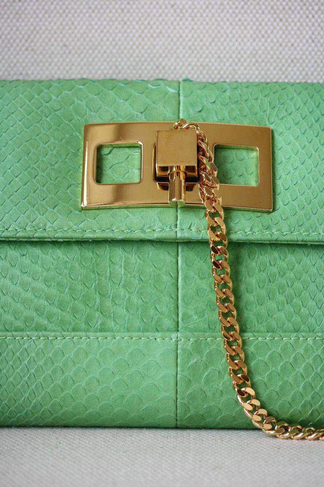 STARK AT HARRODS GREEN PYTHON LEATHER CLUTCH BAG - Image 4