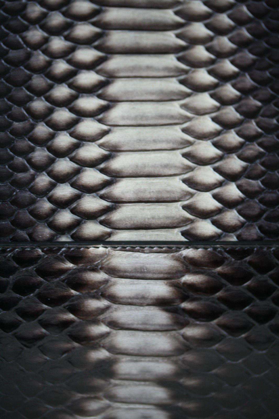 STARK AT HARRODS GREY EASTWEST PYTHON CLUTCH BAG - Image 2