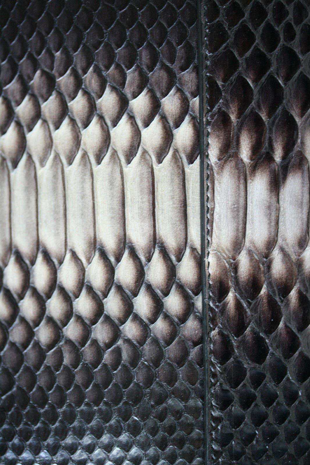 STARK AT HARRODS GREY EASTWEST PYTHON CLUTCH BAG - Image 3