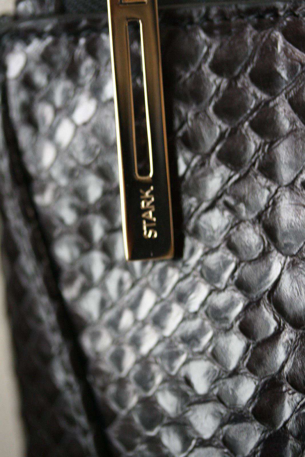 STARK AT HARRODS GREY EASTWEST PYTHON CLUTCH BAG - Image 4