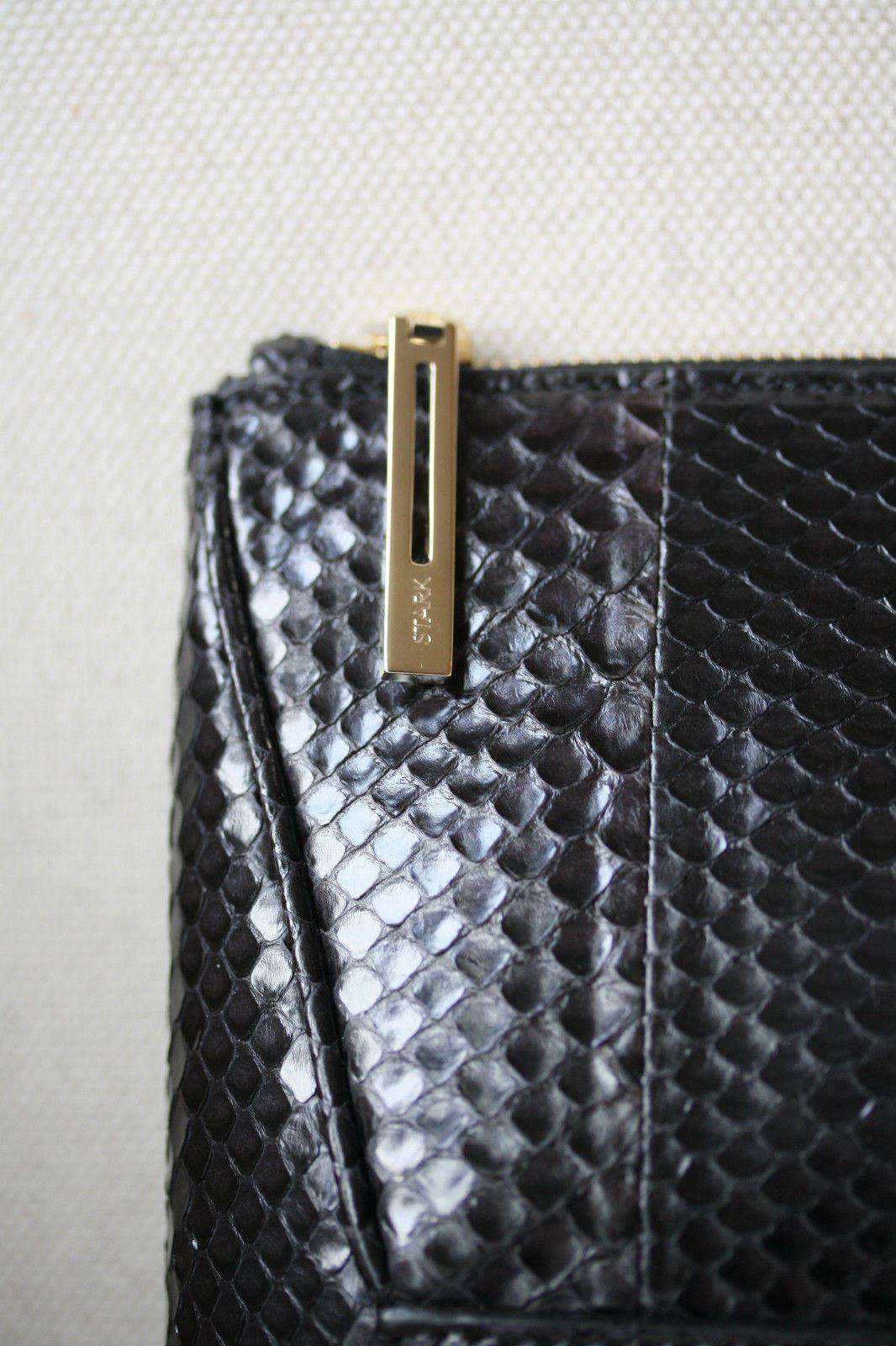 STARK AT HARRODS GREY EASTWEST PYTHON CLUTCH BAG - Image 8