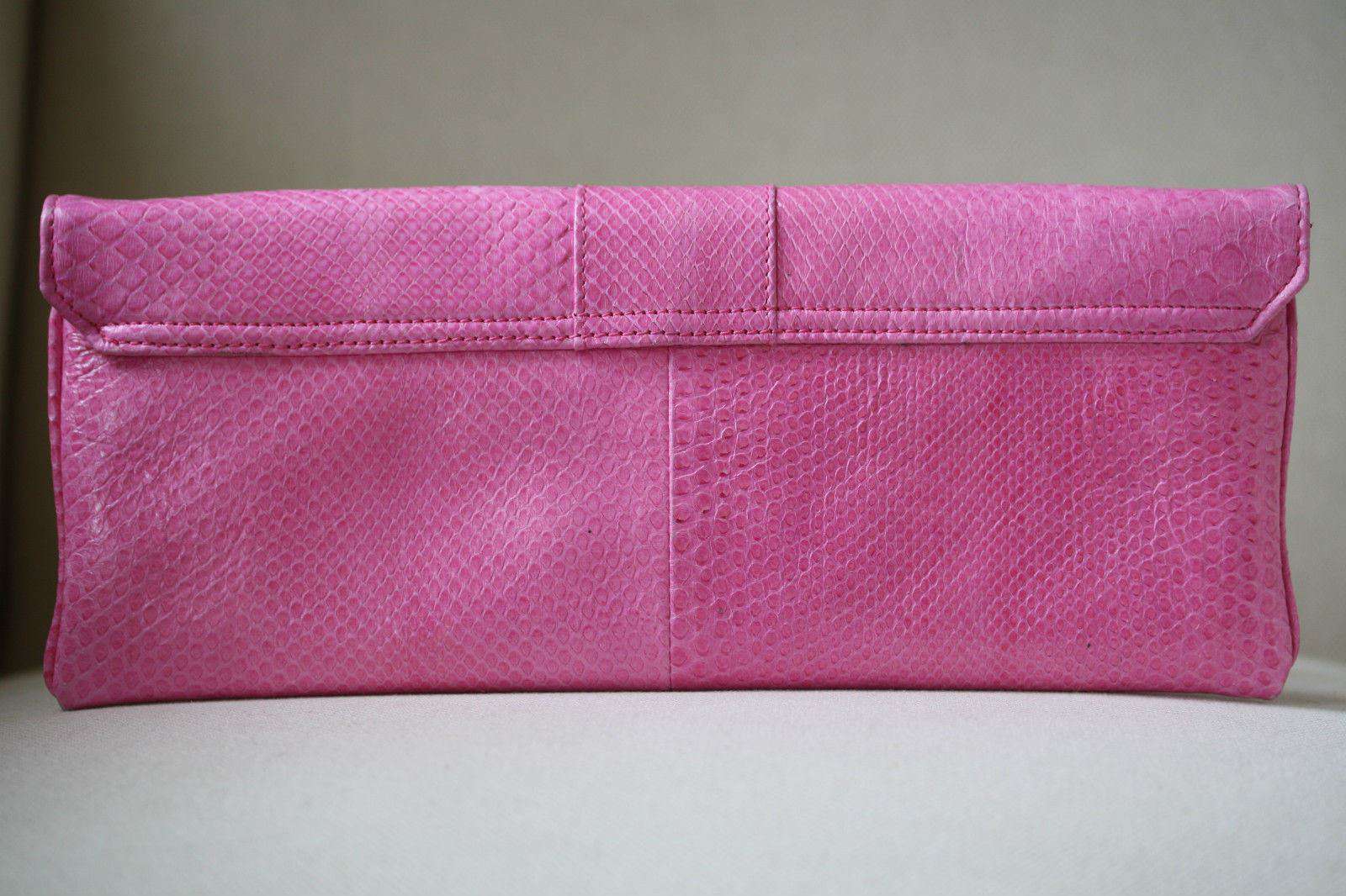 STARK AT HARRODS HOT PINK PYTHON CRYSTAL CUFF CLUTCH BAG - Image 6