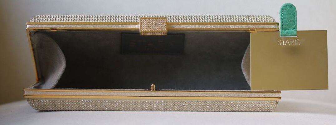 STARK AT HARRODS LADY IN THE NIGHT CHAMPAGNE CRYSTAL BOX CLUTCH - Image 3