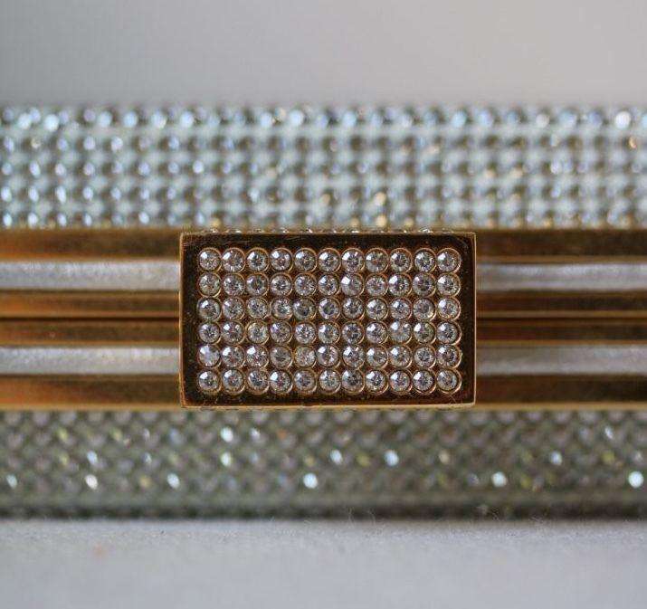 STARK AT HARRODS LADY IN THE NIGHT SILVER CRYSTAL BOX CLUTCH - Image 4