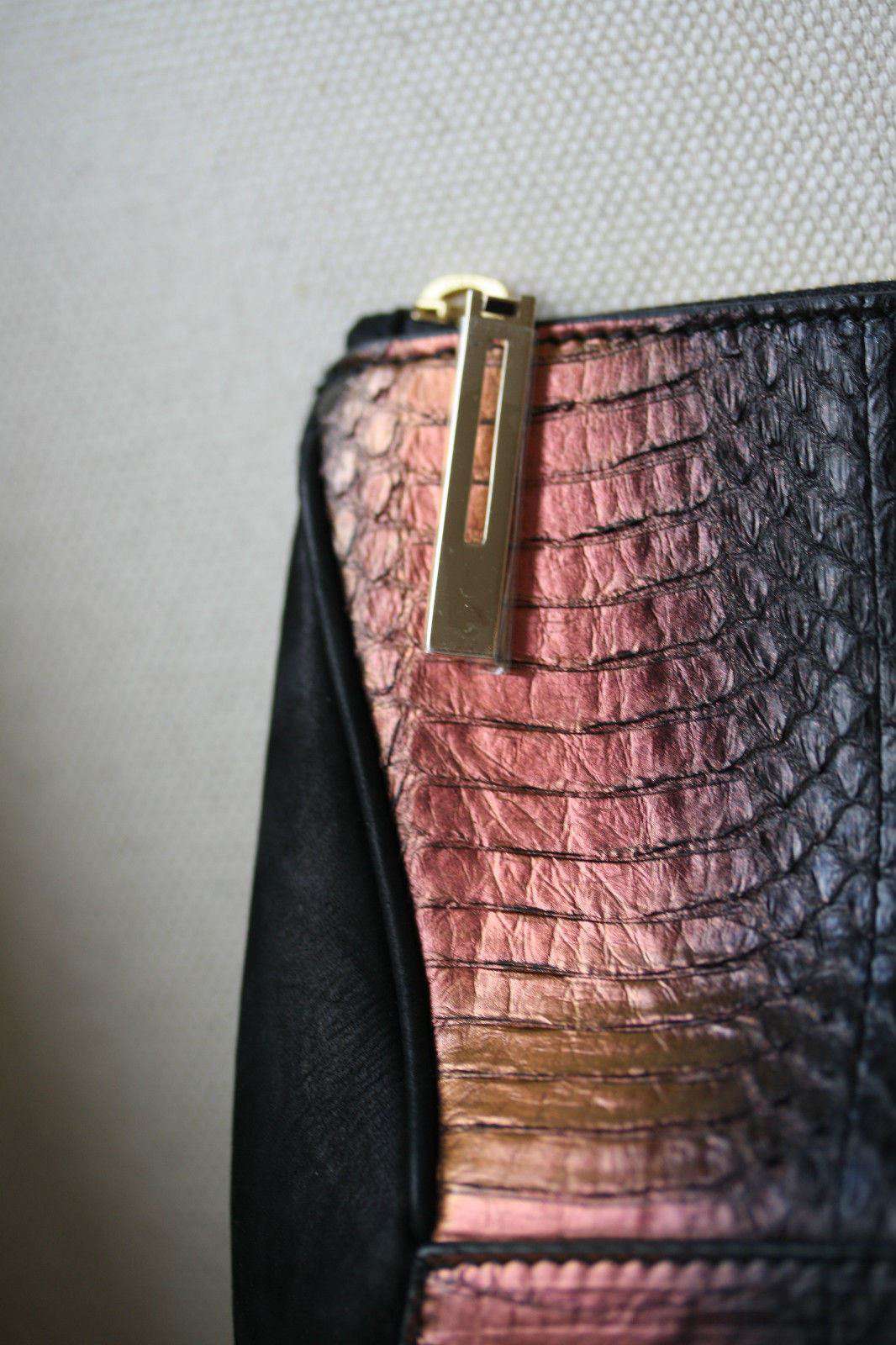 STARK AT HARRODS RED EASTWEST PYTHON CLUTCH BAG - Image 7