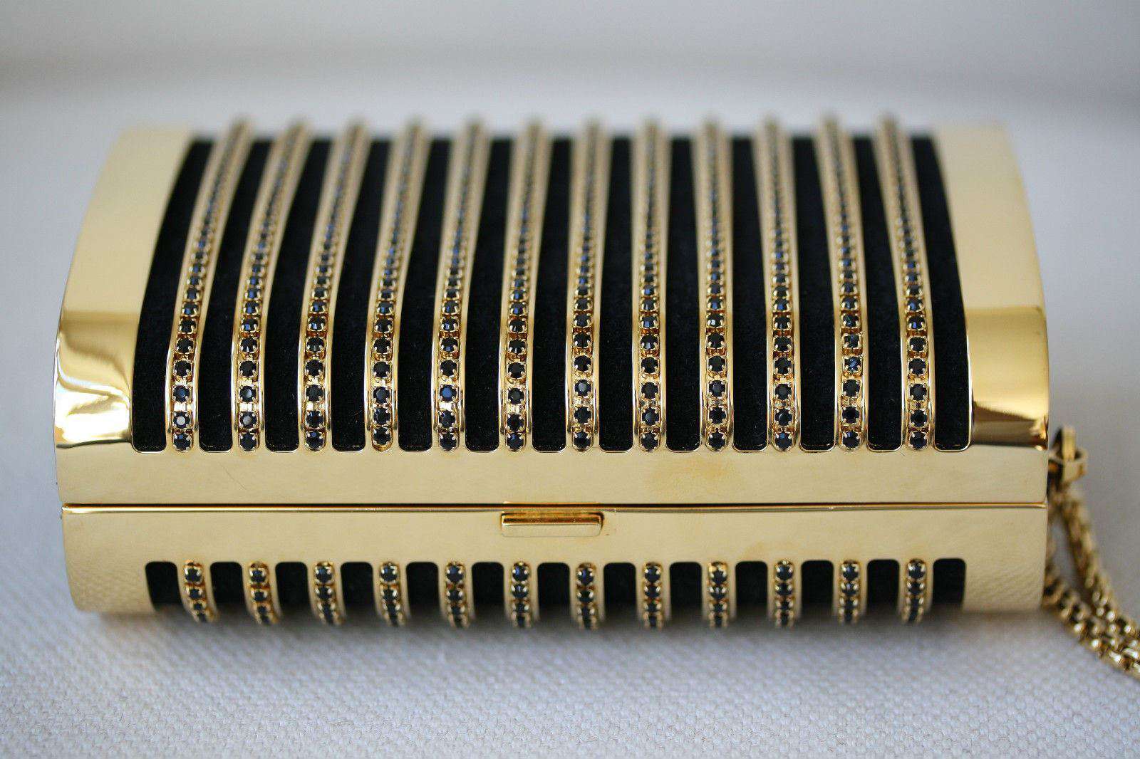 STARK AT HARRODS SEDUCTRESS GOLD BLACK CRYSTAL BOX CLUTCH - Image 8