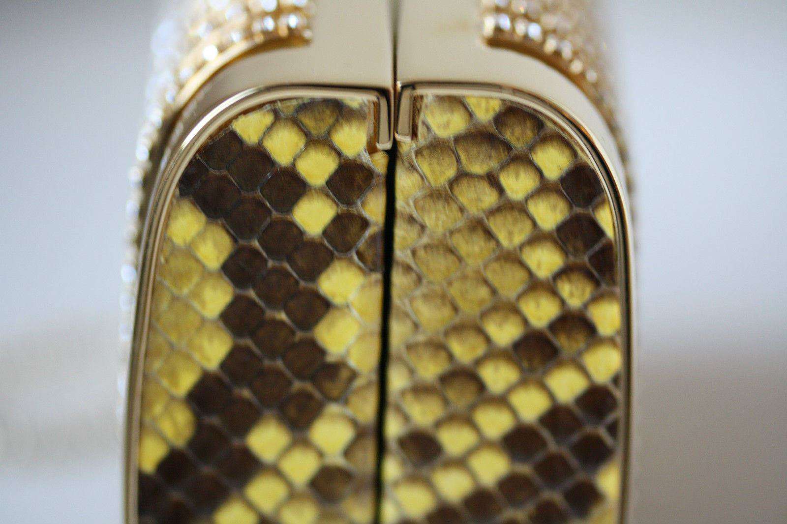 STARK AT HARRODS SEDUCTRESS GOLD YELLOW PYTHON CRYSTAL BOX CLUTCH - Image 3