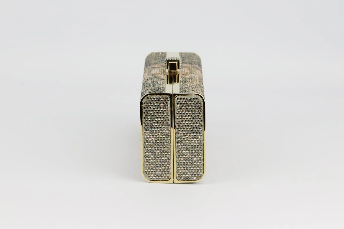 STARK BRILLIANCE CRYSTAL EMBELLISHED SUEDE BOX CLUTCH - Image 3