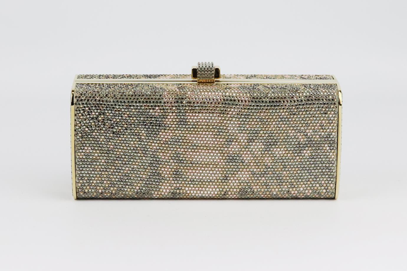 STARK BRILLIANCE CRYSTAL EMBELLISHED SUEDE BOX CLUTCH - Image 4