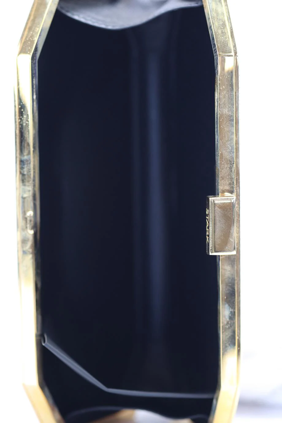 STARK CRYSTAL EMBELLISHED GOLD TONE CLUTCH - Image 7