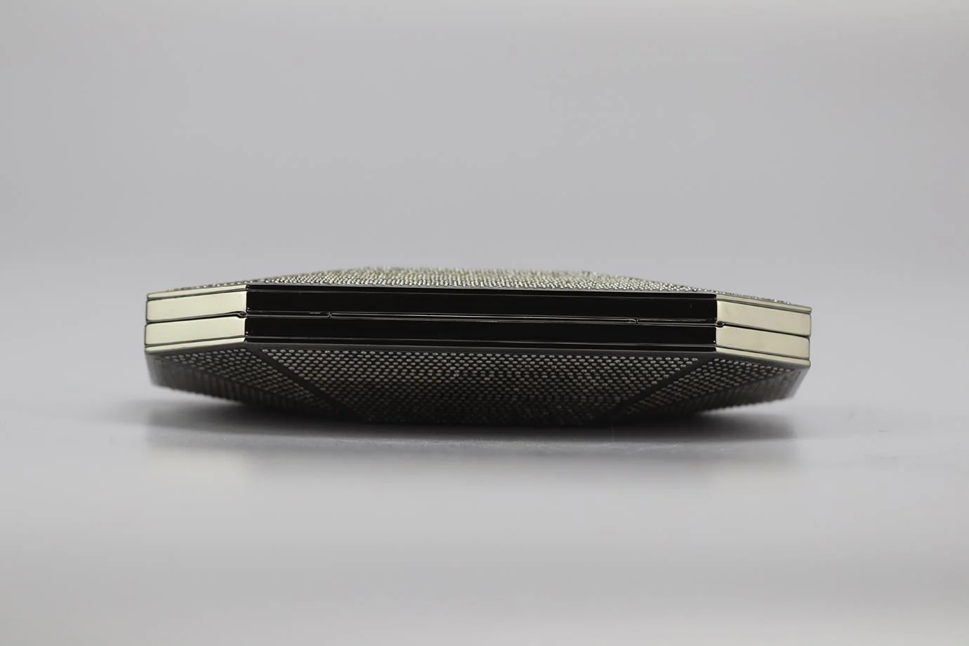 STARK CRYSTAL EMBELLISHED GUNMETAL TONE CLUTCH - Image 6