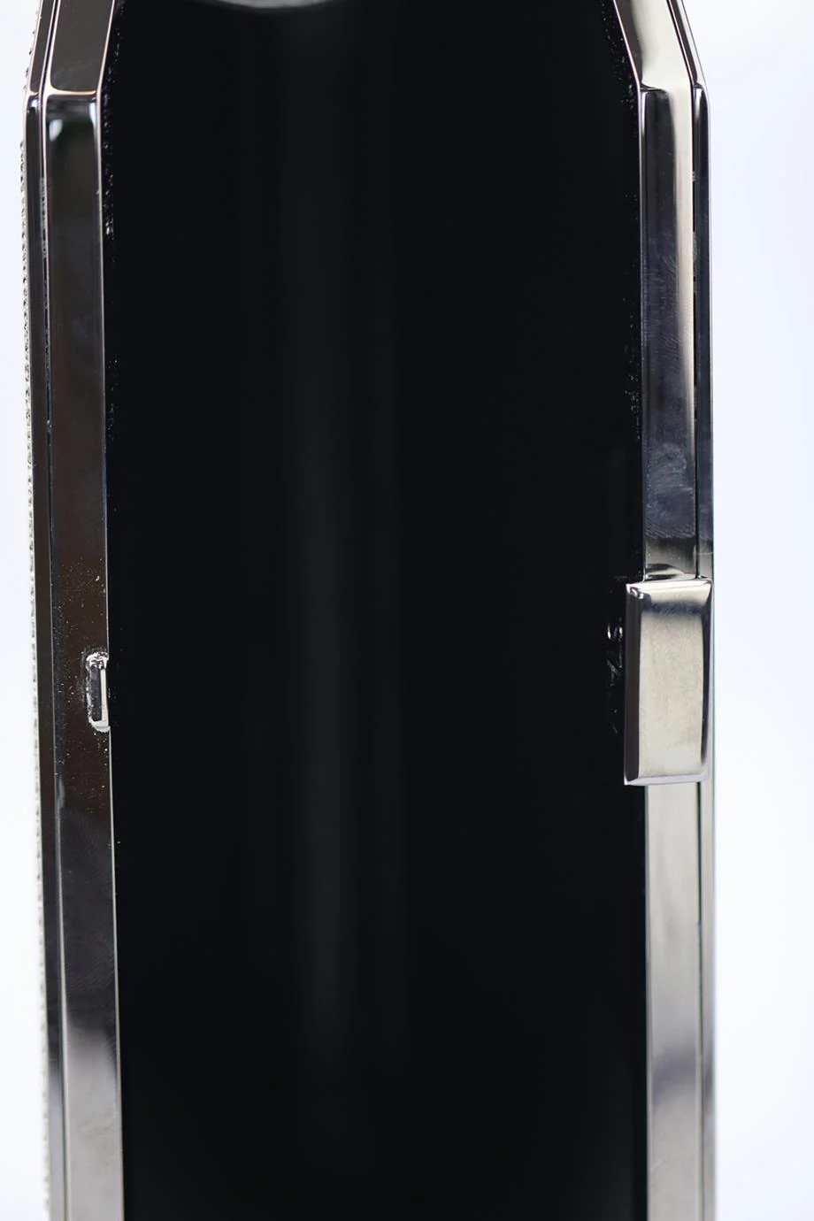 STARK CRYSTAL EMBELLISHED GUNMETAL TONE CLUTCH - Image 7