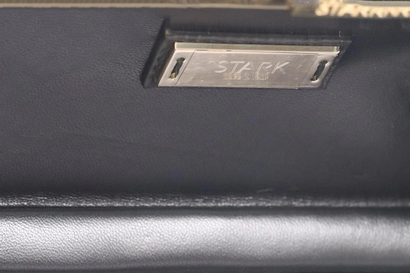 STARK CRYSTAL EMBELLISHED SUEDE AND GOLD TONE CLUTCH - Image 7