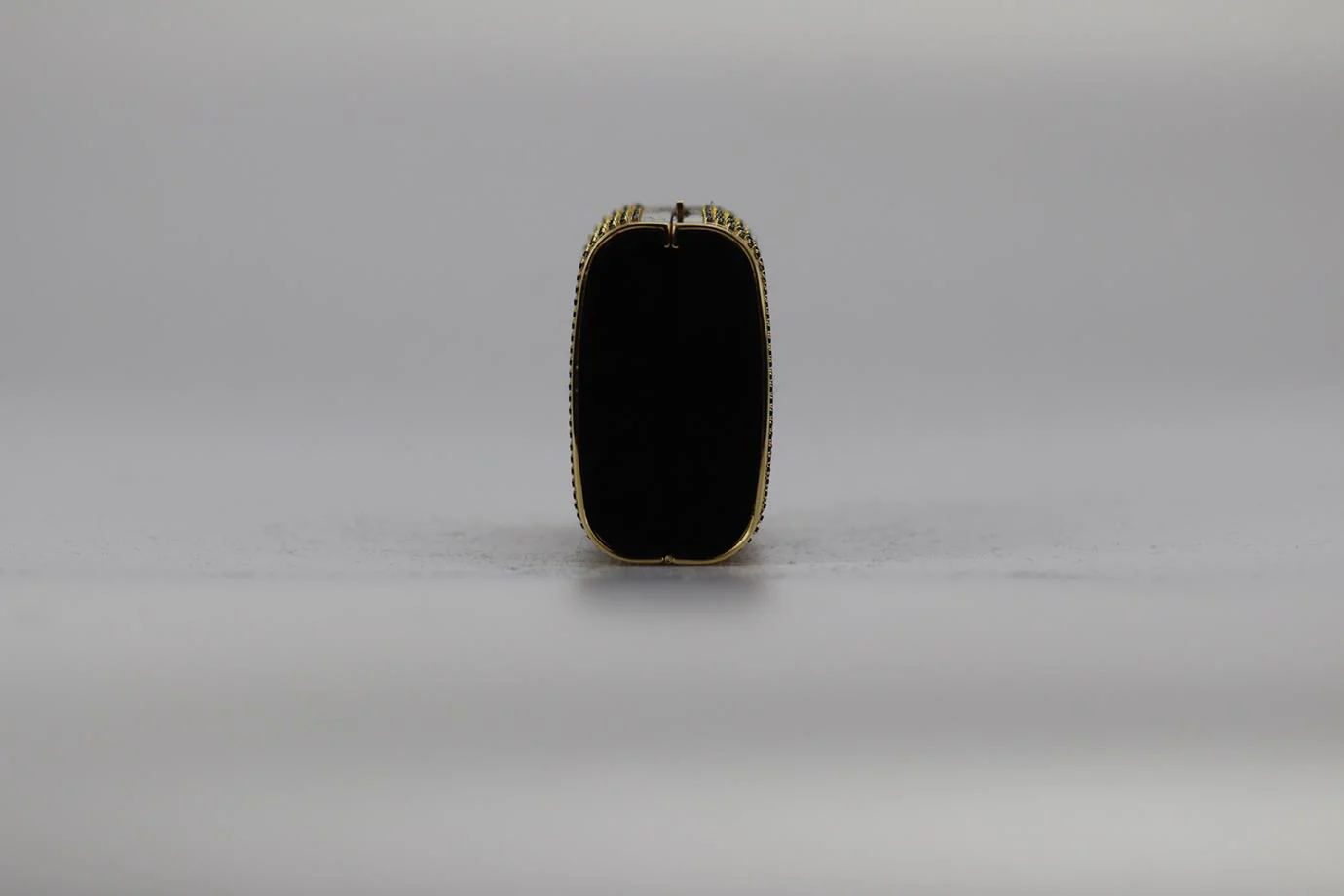 STARK CRYSTAL EMBELLISHED SUEDE AND GOLD TONE CLUTCH - Image 5