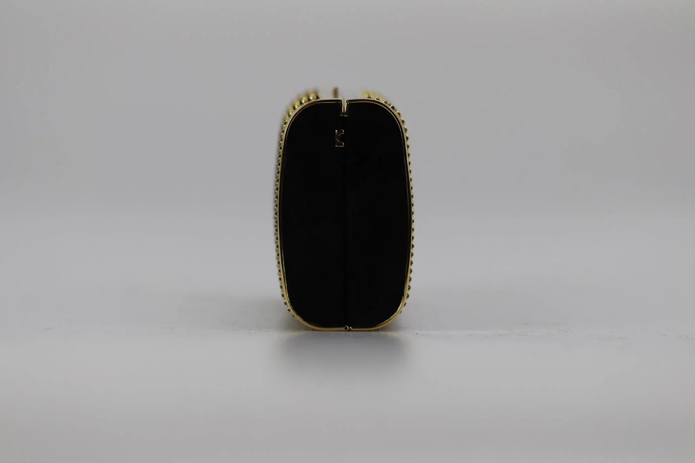 STARK CRYSTAL EMBELLISHED SUEDE AND GOLD TONE CLUTCH - Image 5
