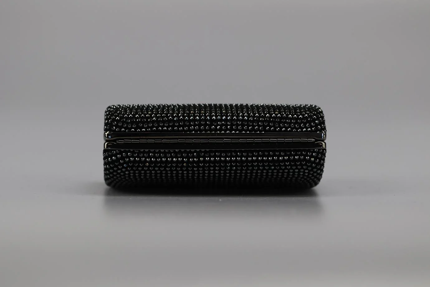 STARK CRYSTAL EMBELLISHED SUEDE AND GUNMETAL TONE CLUTCH - Image 6