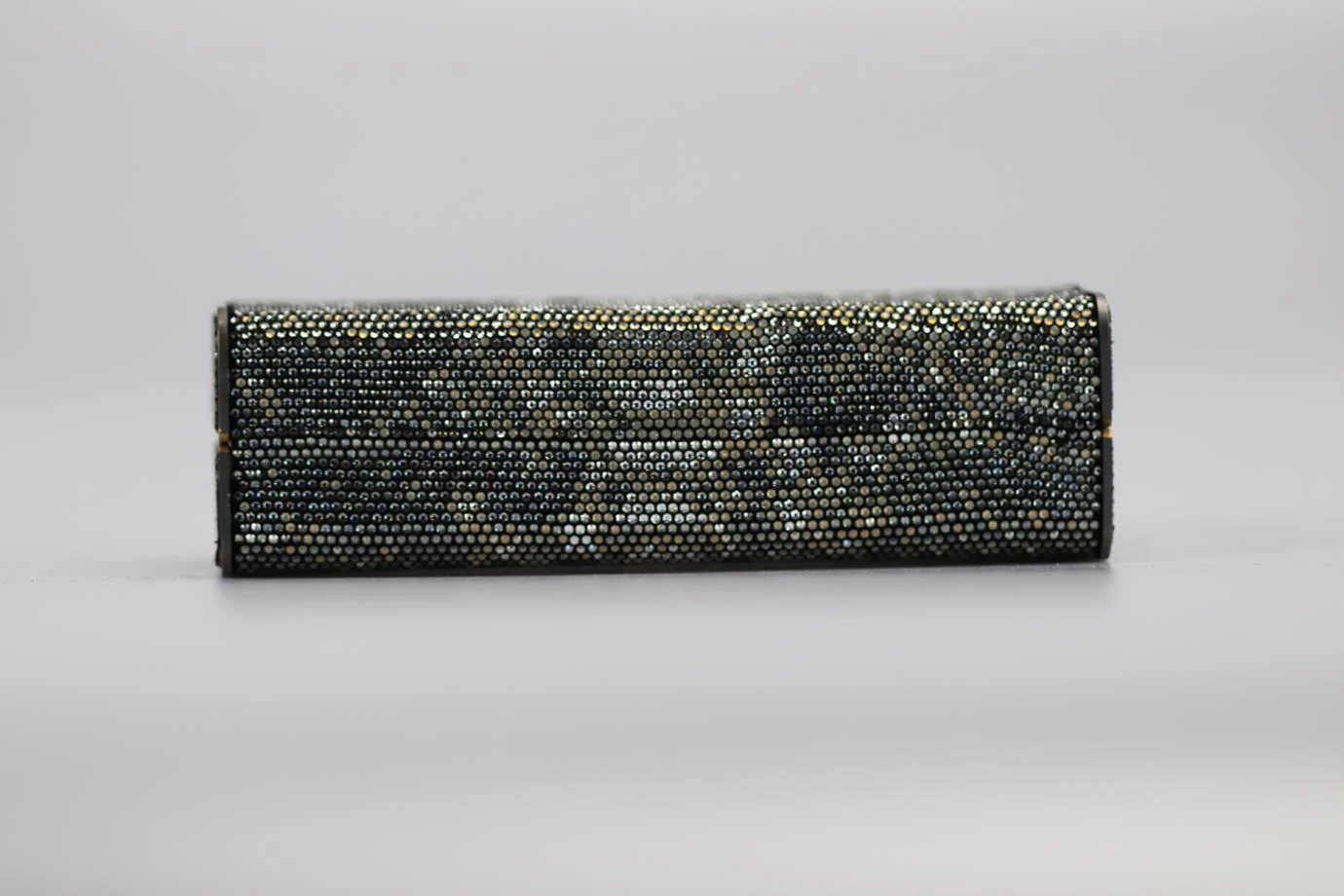 STARK CRYSTAL EMBELLISHED SUEDE AND GUNMETAL TONE CLUTCH - Image 6