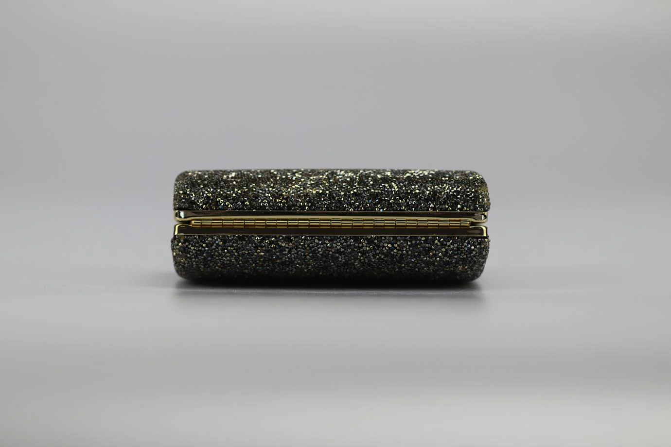 STARK CRYSTAL EMBELLISHED SUEDE AND SILVER TONE CLUTCH - Image 6