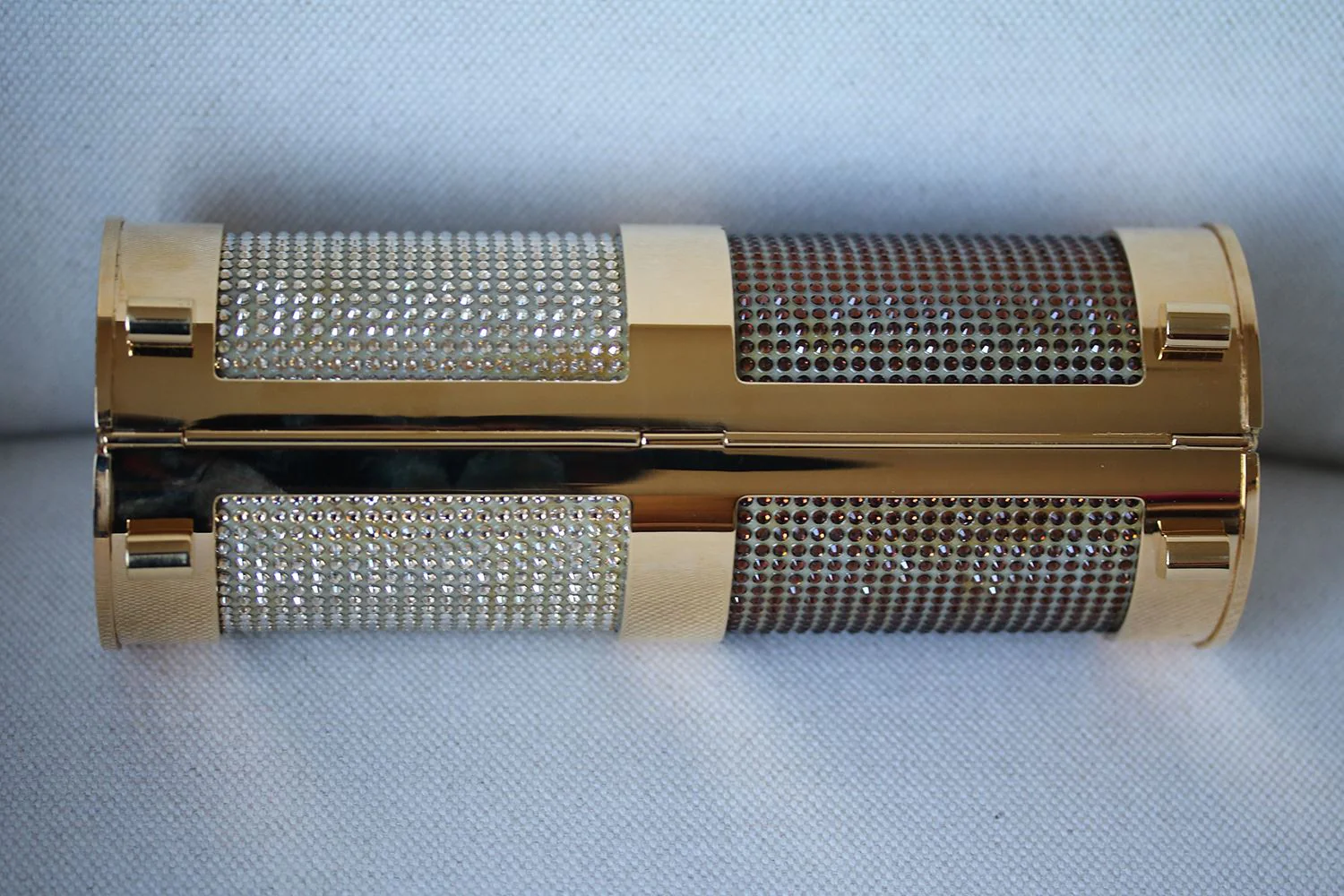 STARK FIERCE TWO-TONE CRYSTAL BOX CLUTCH - Image 8