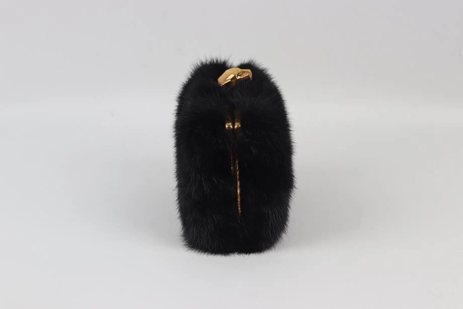 STARK MINK FUR AND SUEDE BOX CLUTCH - Image 3