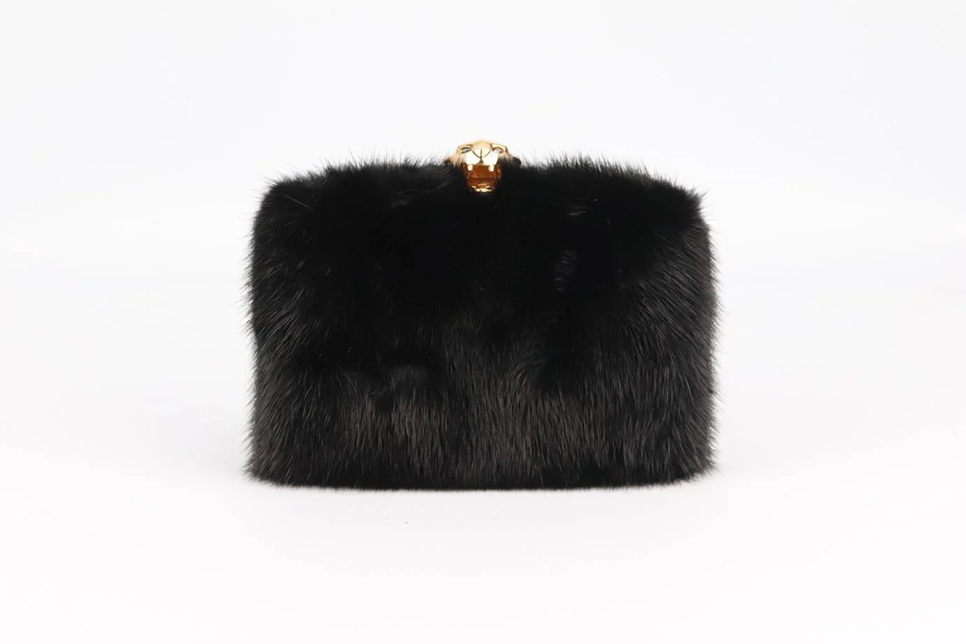STARK MINK FUR AND SUEDE BOX CLUTCH - Image 2
