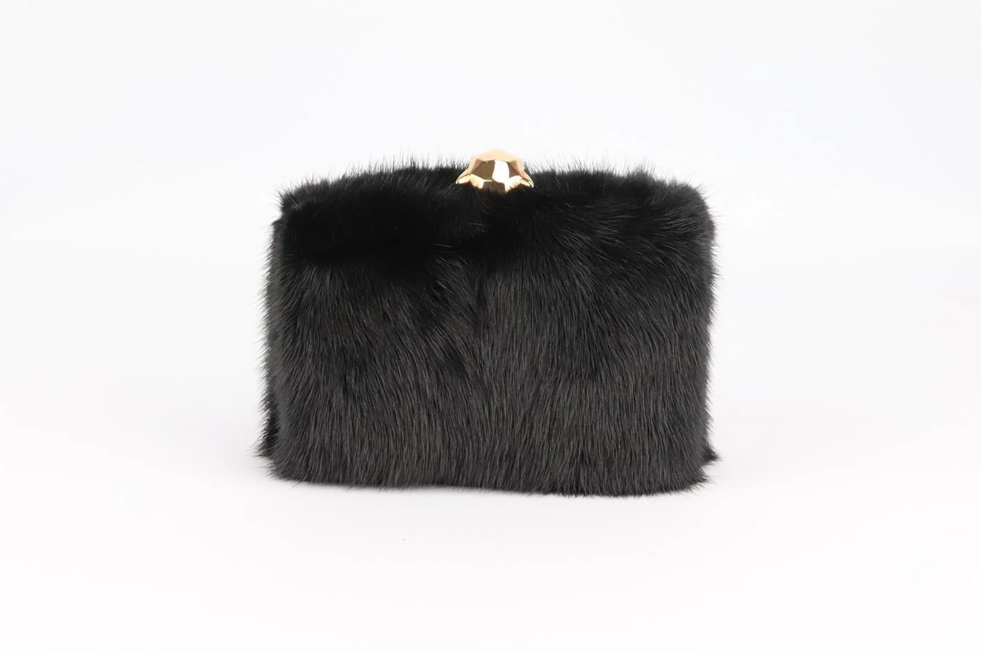 STARK MINK FUR AND SUEDE BOX CLUTCH - Image 4