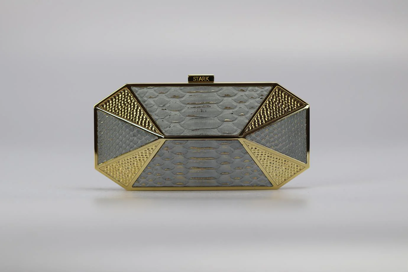 STARK PYTHON AND GOLD TONE CLUTCH - Image 2