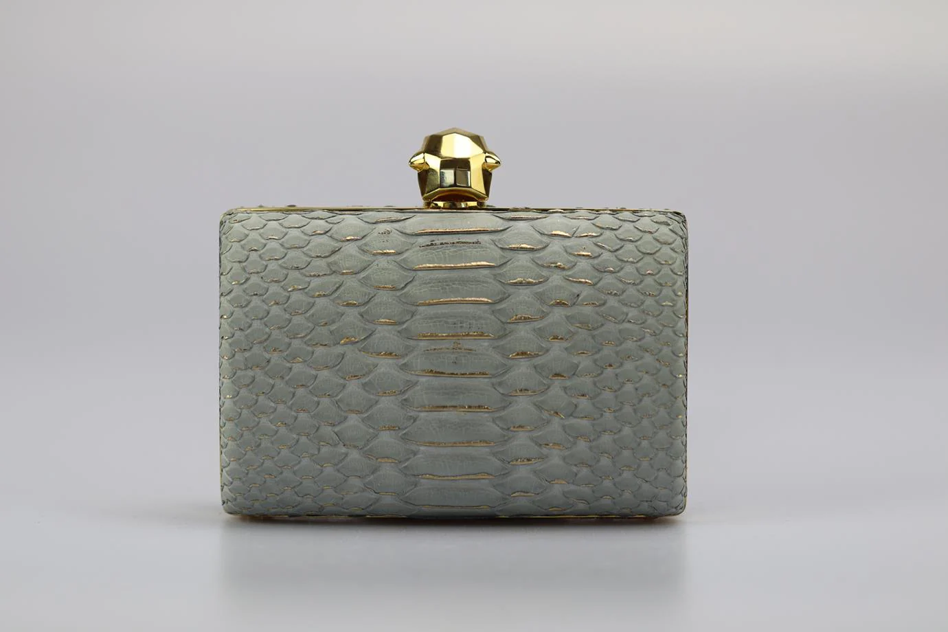 STARK PYTHON AND GOLD TONE CLUTCH - Image 4