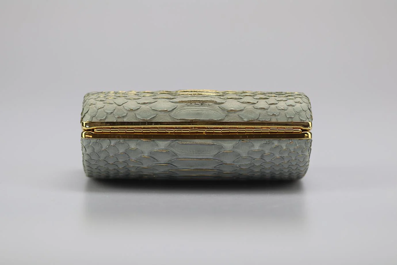 STARK PYTHON AND GOLD TONE CLUTCH - Image 6