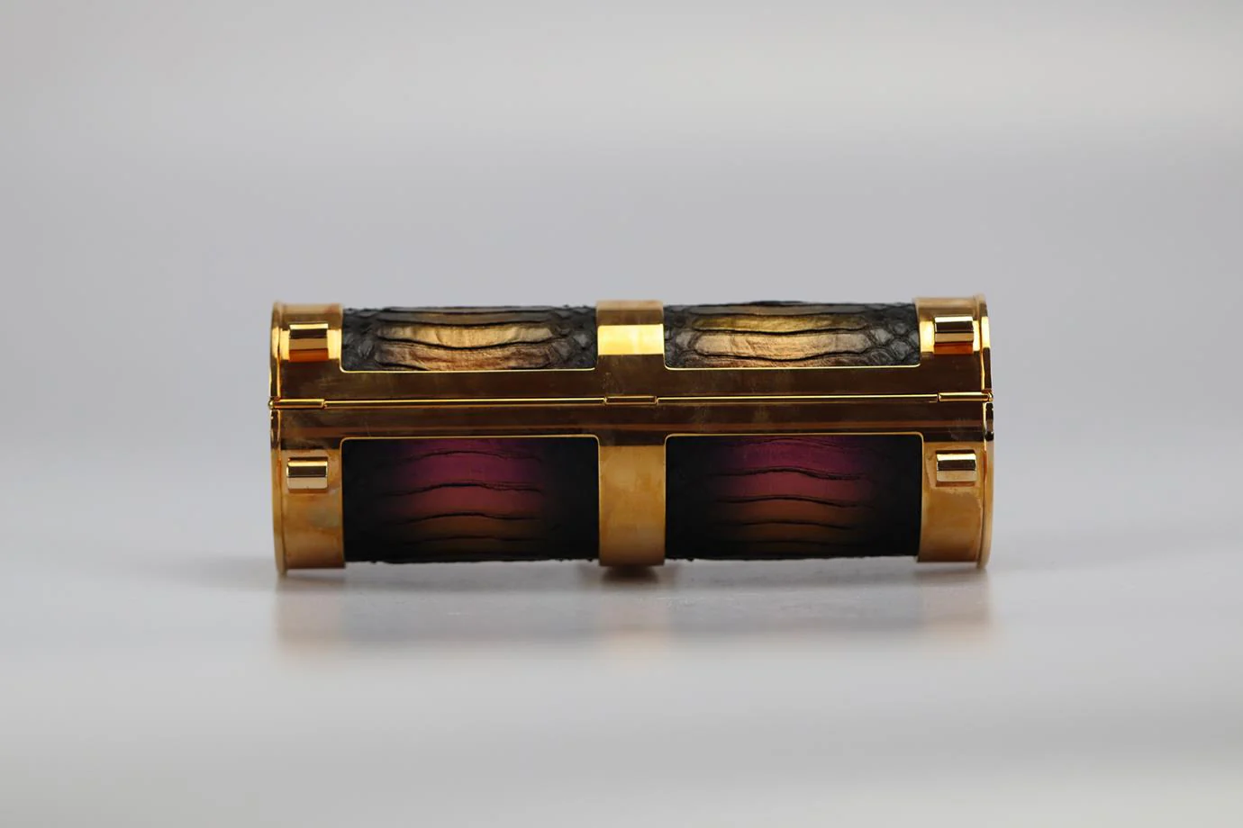 STARK PYTHON AND ROSE GOLD TONE CLUTCH - Image 6