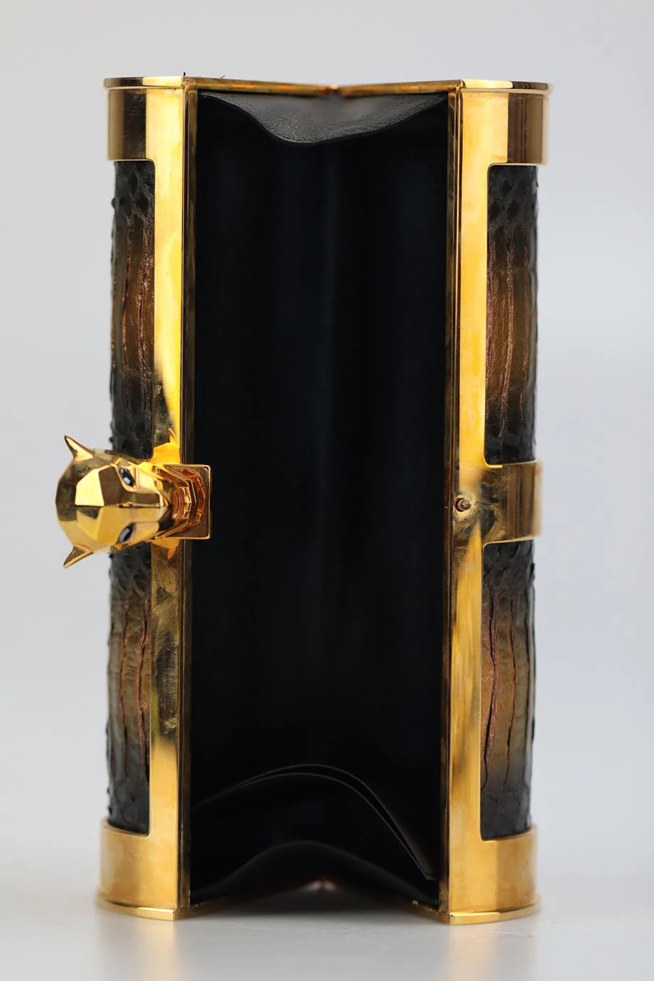 STARK PYTHON AND ROSE GOLD TONE CLUTCH - Image 7