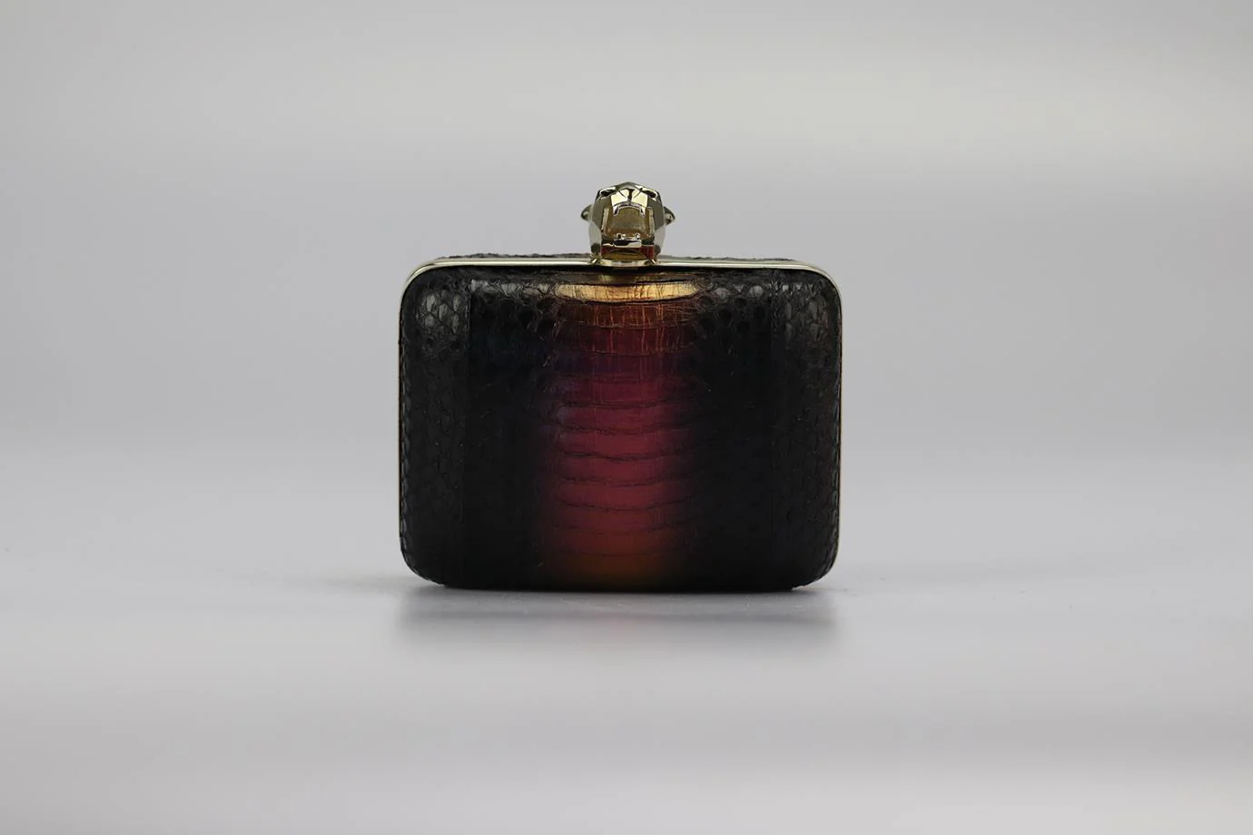 STARK PYTHON AND SILVER TONE CLUTCH - Image 2