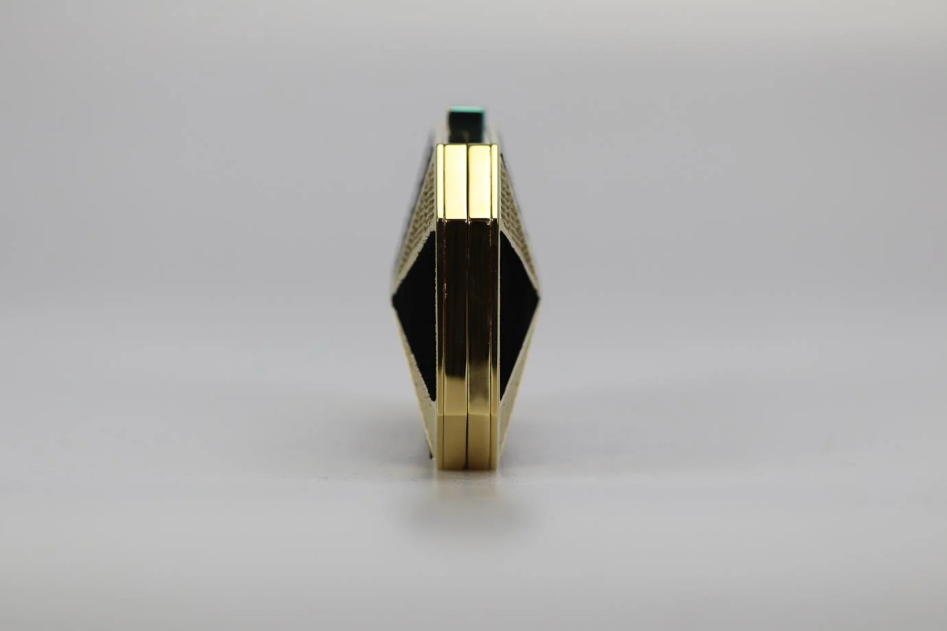 STARK PYTHON, SUEDE AND GOLD TONE CLUTCH - Image 3