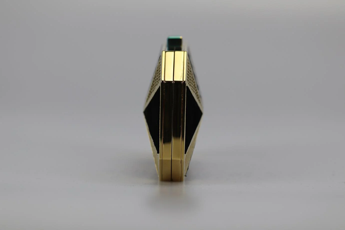 STARK PYTHON, SUEDE AND GOLD TONE CLUTCH - Image 5